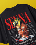 Ayrton Senna McLaren Legacy F1 Unisex Oversized T-shirt Black Back View | Turn1 India