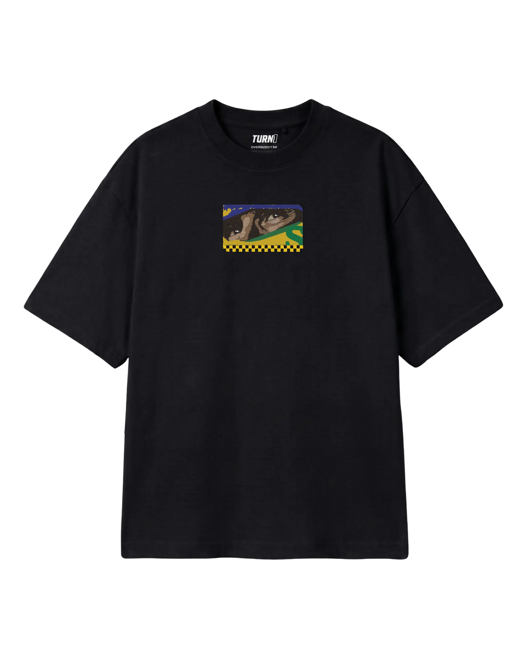 Ayrton Senna McLaren Legacy F1 Unisex Oversized T-shirt Black Front View | Turn1 India