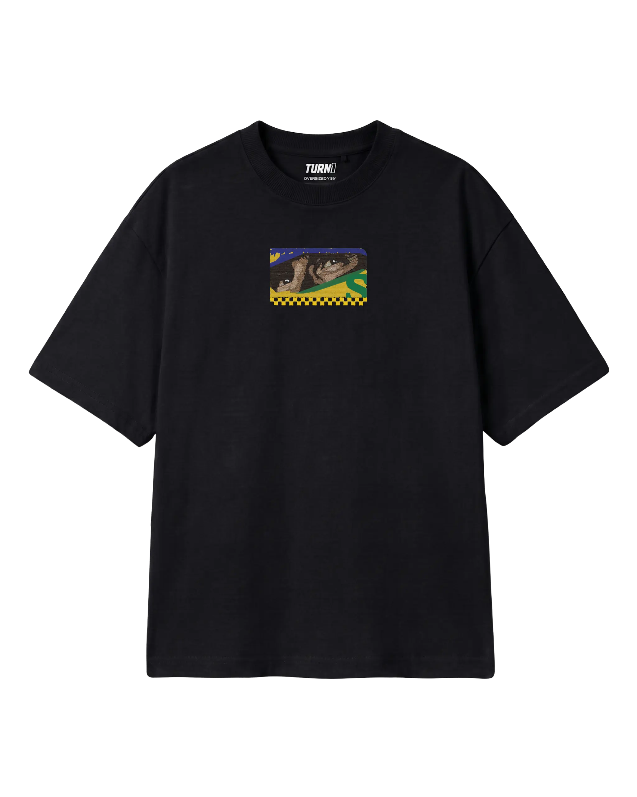 Ayrton Senna McLaren Legacy F1 Unisex Oversized T-shirt Black Front View | Turn1 India