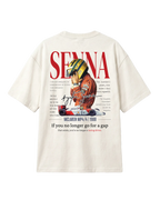 Ayrton Senna McLaren Legacy F1 Unisex Oversized T-shirt Off-White Back View | Turn1 India