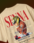 Ayrton Senna McLaren Legacy F1 Unisex Oversized T-shirt Beige Back View | Turn1 India