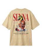 Ayrton Senna McLaren Legacy F1 Unisex Oversized T-shirt Beige Back View | Turn1 India