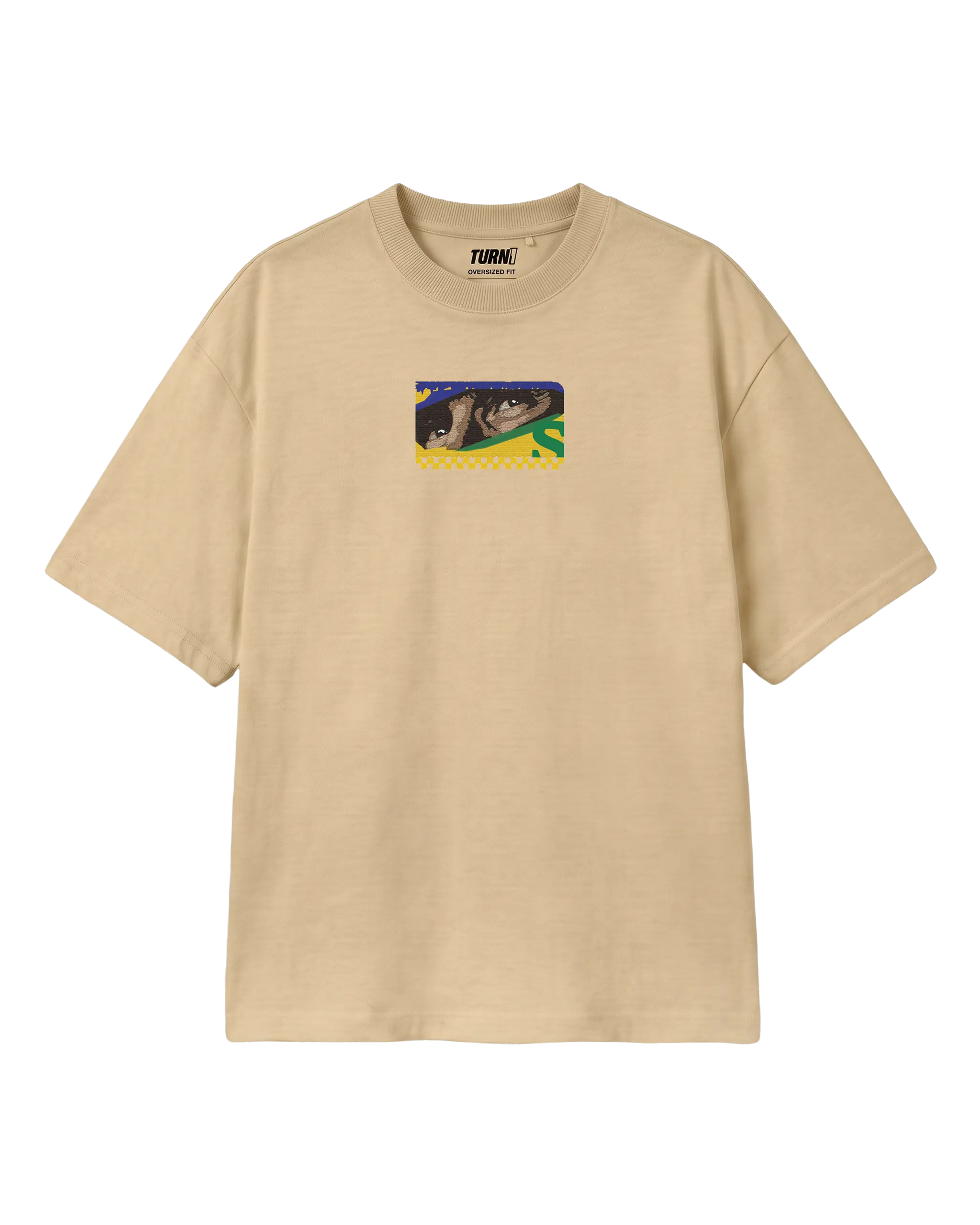 Ayrton Senna McLaren Legacy F1 Unisex Oversized T-shirt Beige Front View | Turn1 India