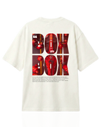 Box Box Pit Stop Formula 1 F1 Oversized Unisex T-shirt Off-White Back View Showing Bold Box Box Text with Ferrari Pitstop with Charles Leclerc | Turn1 India