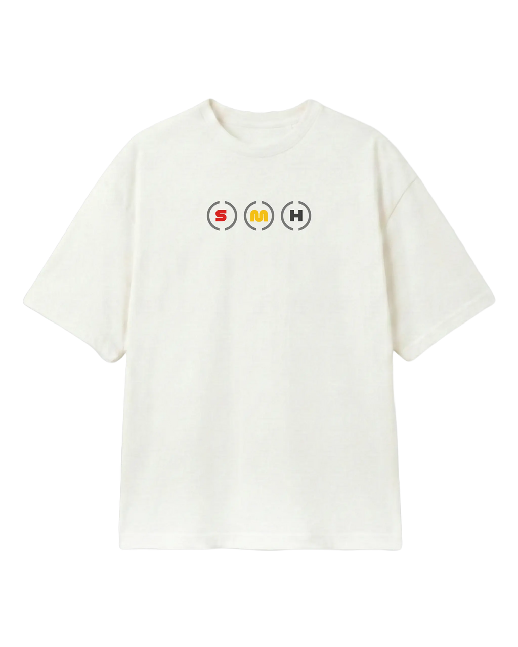 Box Box Pit Stop Formula 1 F1 Oversized Unisex T-shirt Off-White Front View Showing Formula 1 Tyre Compounds Soft Medium and Hard | Turn1 India