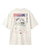 British Grand Prix Silverstone F1 Unisex Oversized T-shirt Off-White Back View | Turn1 India