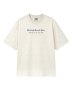 British Grand Prix Silverstone F1 Unisex Oversized T-shirt Off-White Front View | Turn1 India