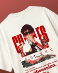 Charles Leclerc Ferrari F1 Unisex Oversized T-shirt Off-White Back View | Turn1 India