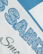 Close up of F1 Turn1 India Off White oversized unisex tshirt - fan graphic of Carlos Sainz Smooth Operator, Williams F1 racing team driver and featuring his Car Number 55.
