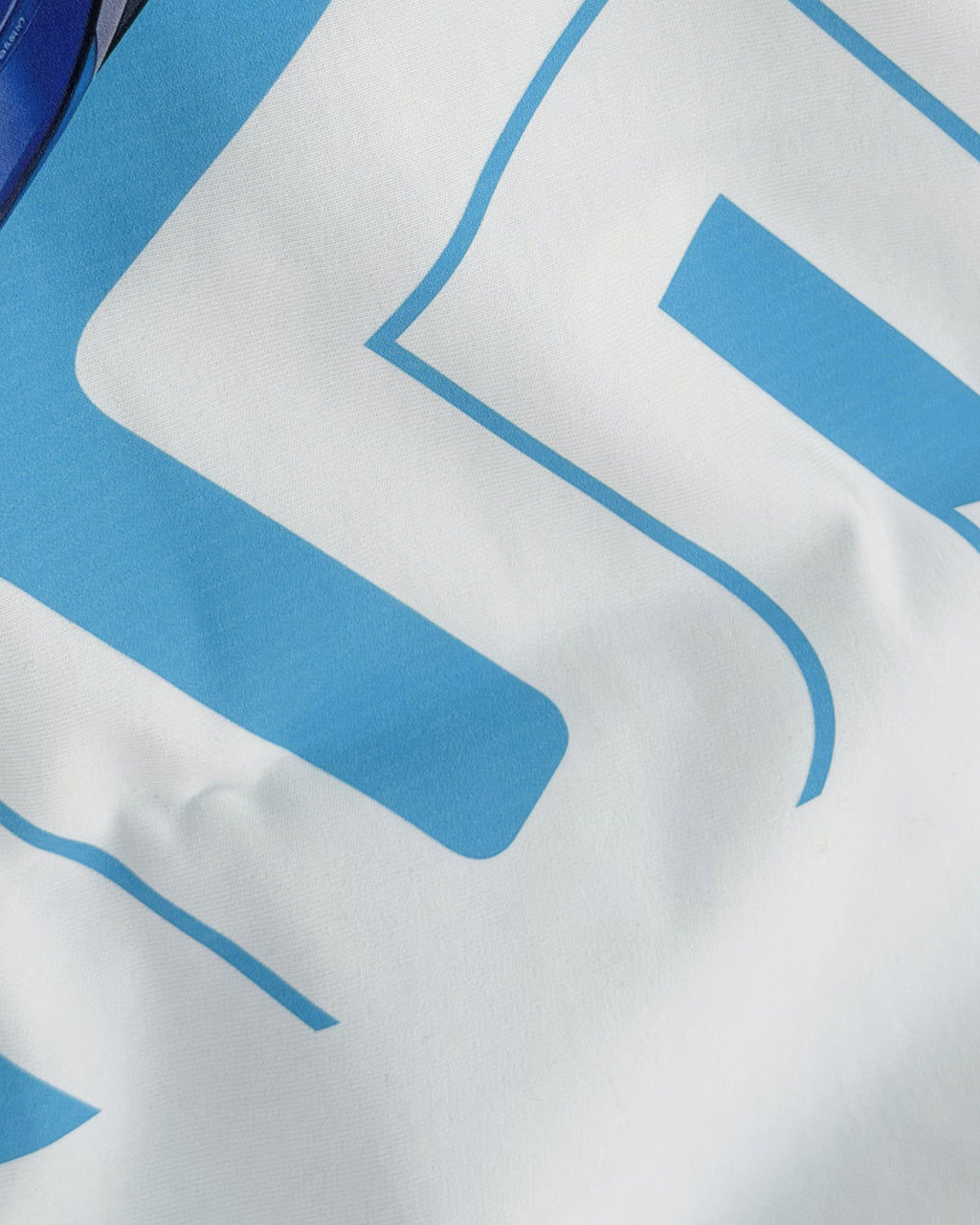 Close up of F1 Turn1 India Off White oversized unisex tshirt - fan graphic of Carlos Sainz Smooth Operator, Williams F1 racing team driver and featuring his Car Number 55.