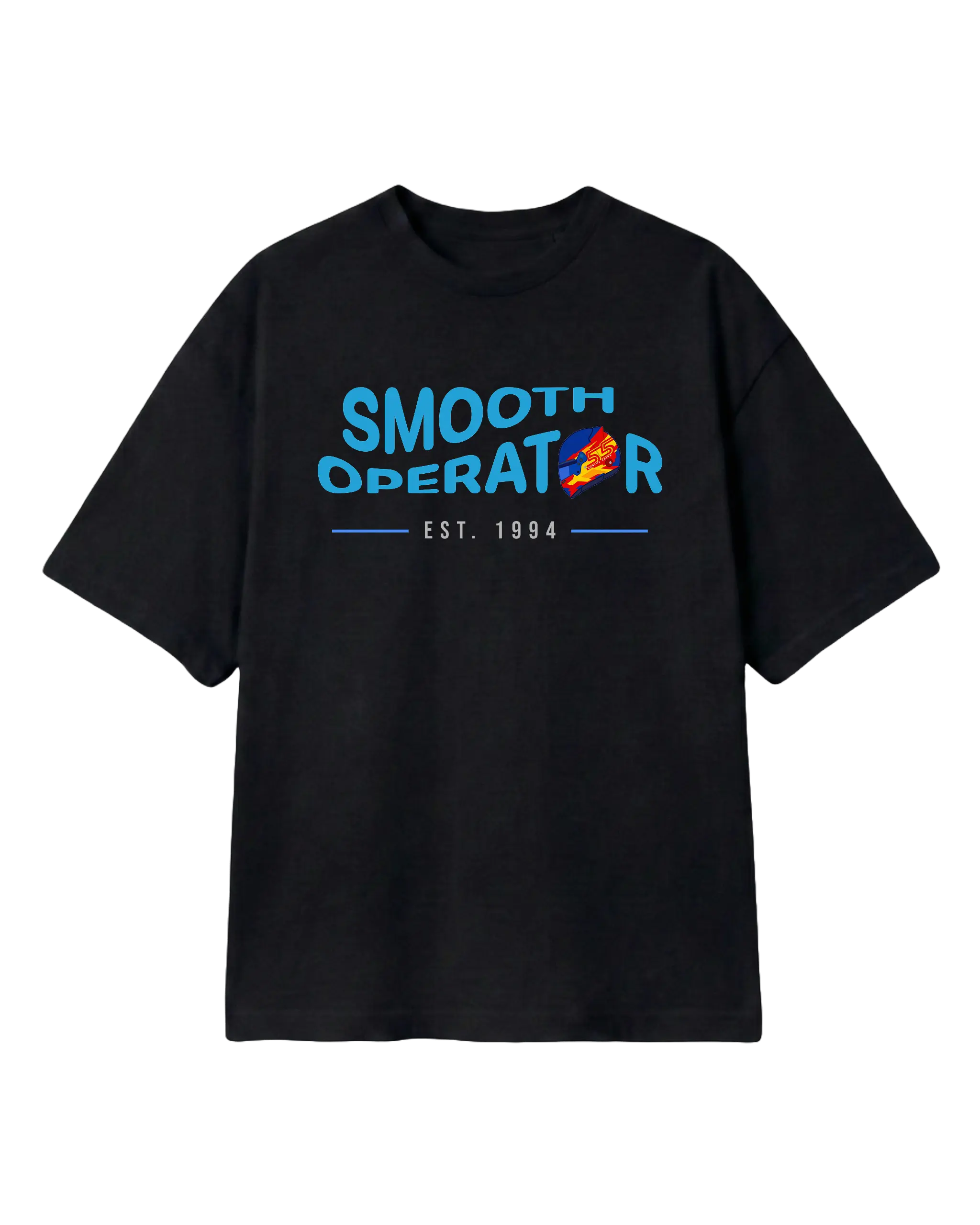 Carlos Sainz Smooth Operator F1 Unisex Oversized T-shirt Black Front View