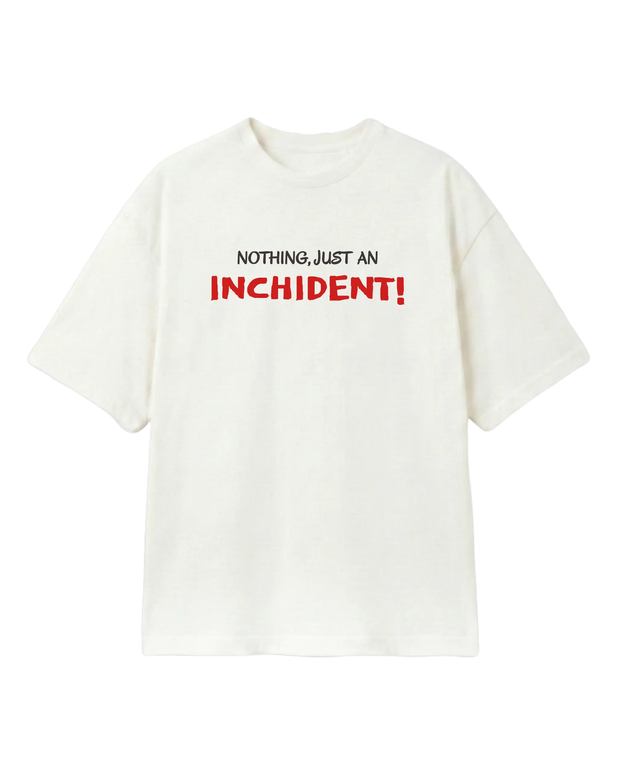 Charles Leclerc Just an Inchident F1 Unisex Oversized T-shirt Off-White Front View | Turn1 India