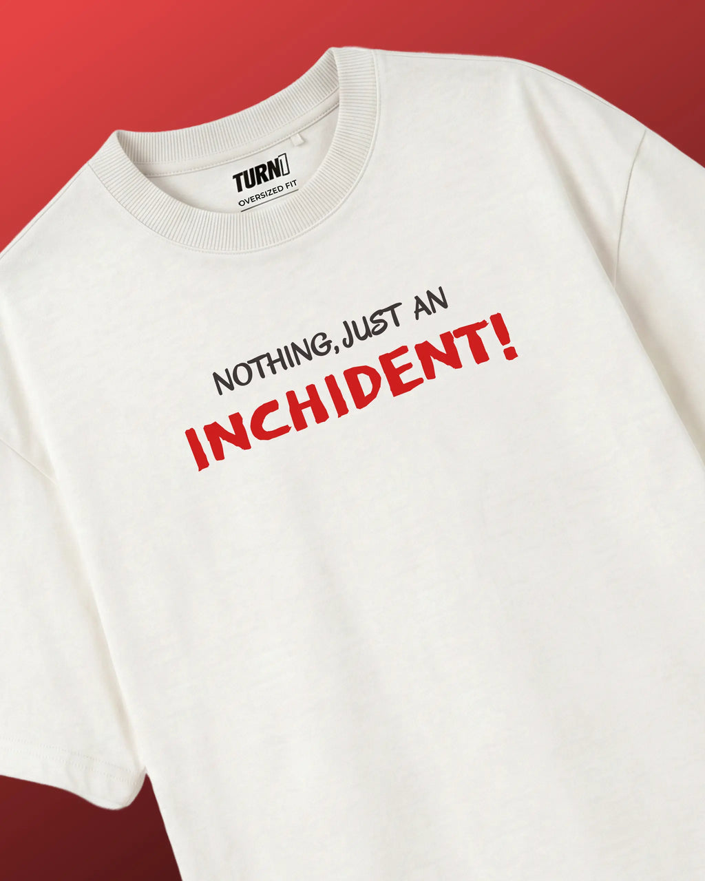 Charles Leclerc Just an Inchident F1 Unisex Oversized T-shirt Off-White Front View | Turn1 India
