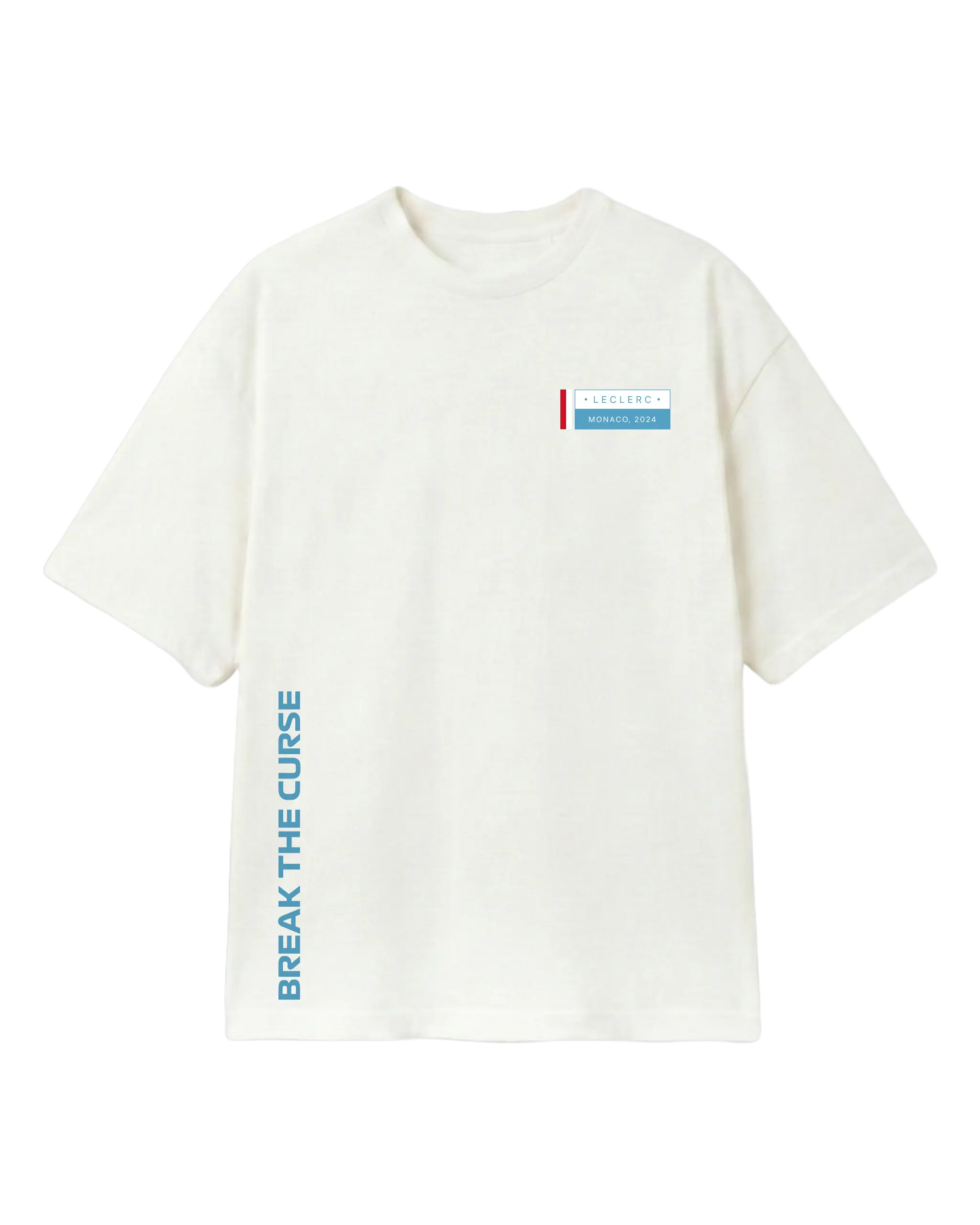 Charles Leclerc Monaco Edition F1 Unisex Oversized T-shirt Off-White Front View | Turn1 India