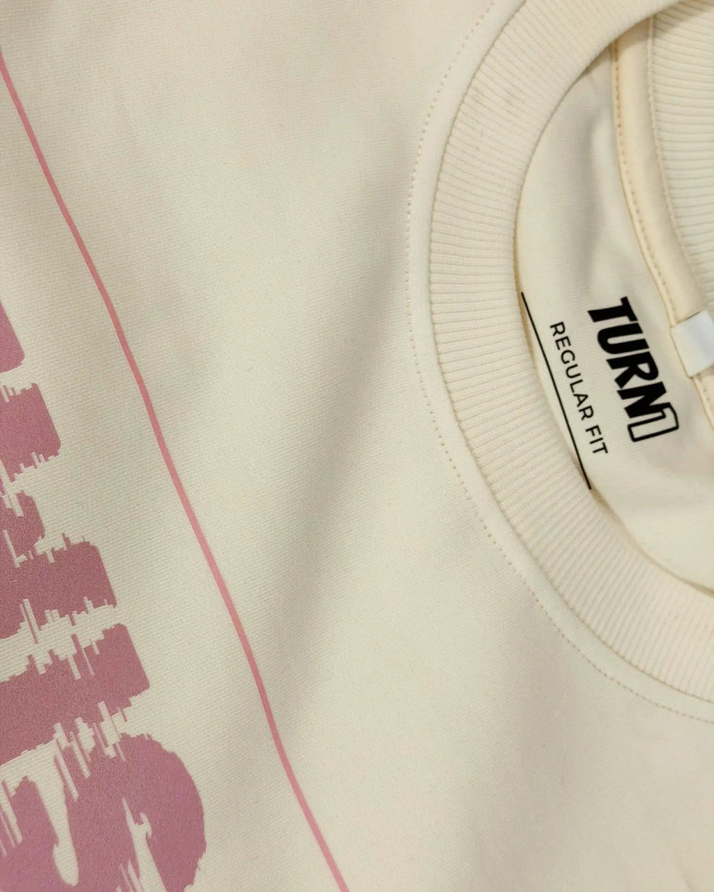 Close-up Image of Fabric and Print  Lewis Hamilton Scooter F1 Unisex Sweatshirt Cream Colour Front View - Turn1 India