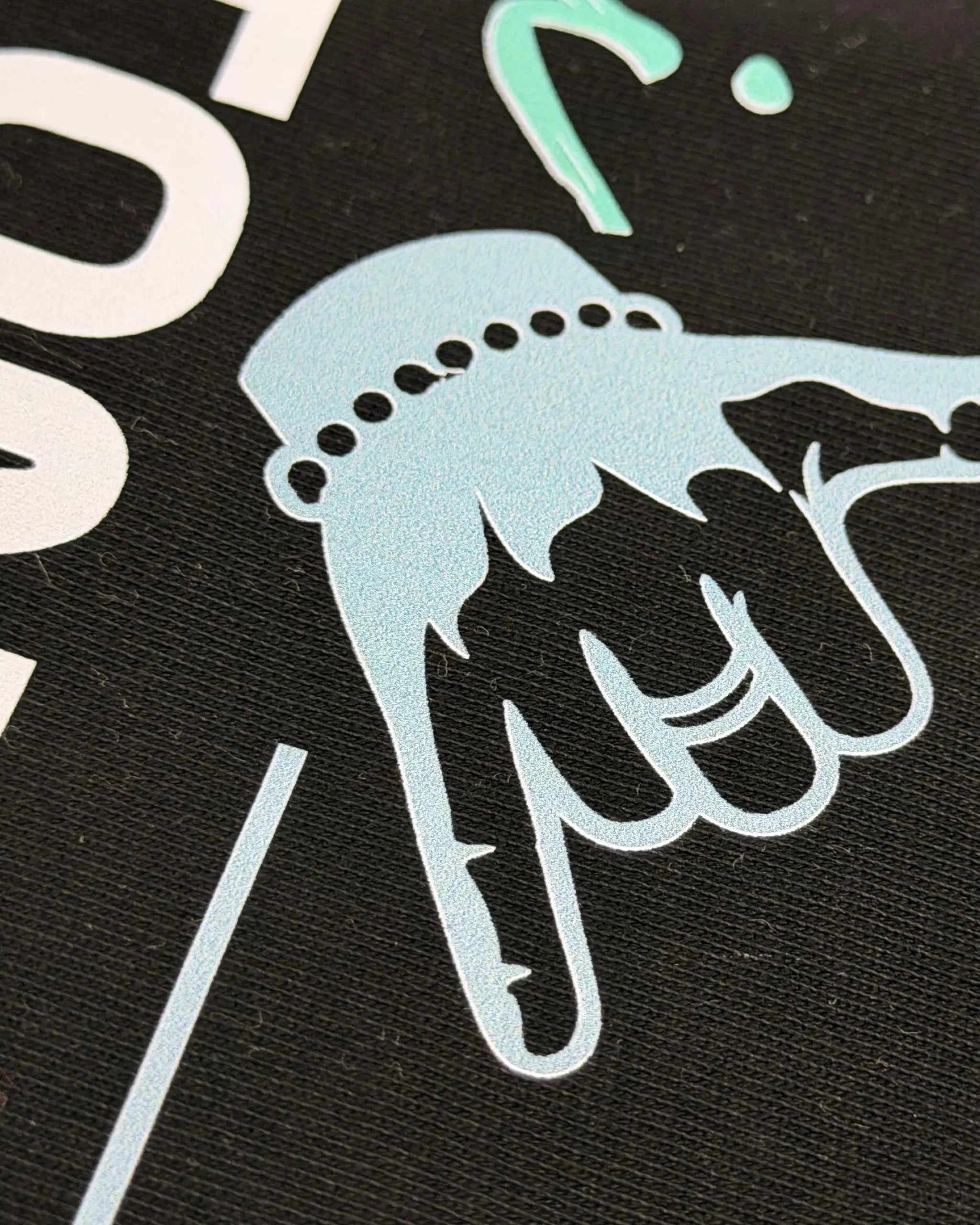 Close-up of Fabric and Print | Kimi Antonelli Signature F1 Unisex Regular Fit T-shirt Black Front View | Turn1 India