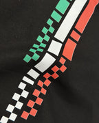 Close-up of Fabric and Print | Kimi Antonelli Signature F1 Unisex Regular Fit T-shirt Black Front View | Turn1 India