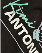 Close-up of Fabric and Print | Kimi Antonelli Signature F1 Unisex Regular Fit T-shirt Black Front View | Turn1 India
