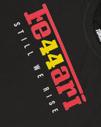 Close-up Image of Fabric and Print - Lewis Hamilton Ferrari 44 Still We Rise F1 Unisex Oversized T-shirt Black | Turn1 India