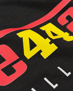 Close-up Image of Fabric and Print - Lewis Hamilton Ferrari 44 Still We Rise F1 Unisex Oversized T-shirt Black | Turn1 India