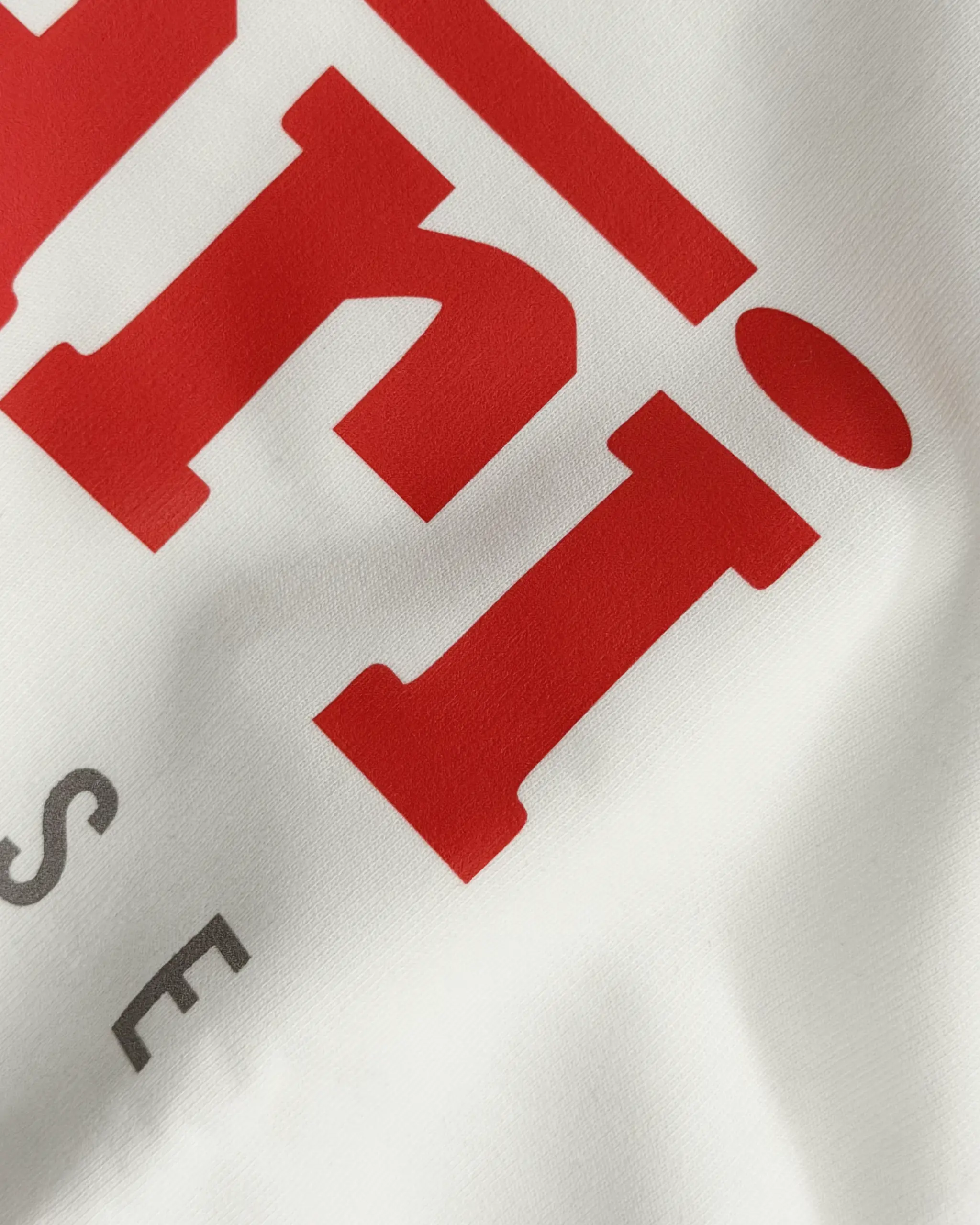 Close-up Image of Fabric and Print - Lewis Hamilton Ferrari 44 Still We Rise F1 Unisex Oversized Fan Graphic T-shirt Off-White | Turn1 India
