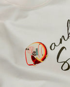 Close-up Image of Fabric and Print - Sebastian Vettel F1 Graphic T-shirt Off-White | Turn1 India