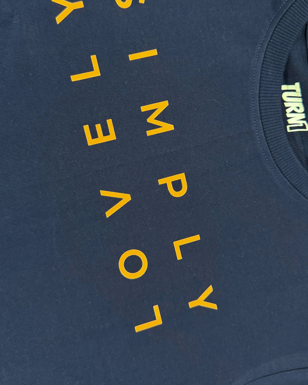 Close-up Image of Fabric and Print | Max Verstappen Simply Lovely Women Crop Top Navy Blue | Turn1 India