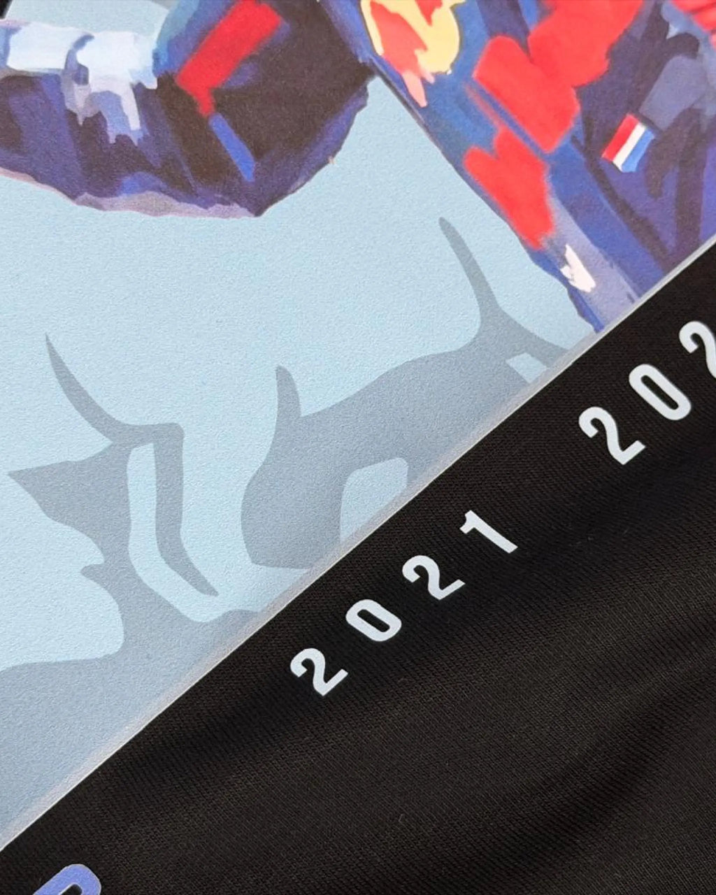 Close-up Image of Fabric and Print - Max Verstappen Attitude Don't Give a Sh*t F1 Unisex Oversized T-shirt Black Front View | Turn1 India