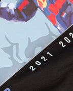 Close-up Image of Fabric and Print - Max Verstappen Attitude Don't Give a Sh*t F1 Unisex Oversized T-shirt Black Front View | Turn1 India