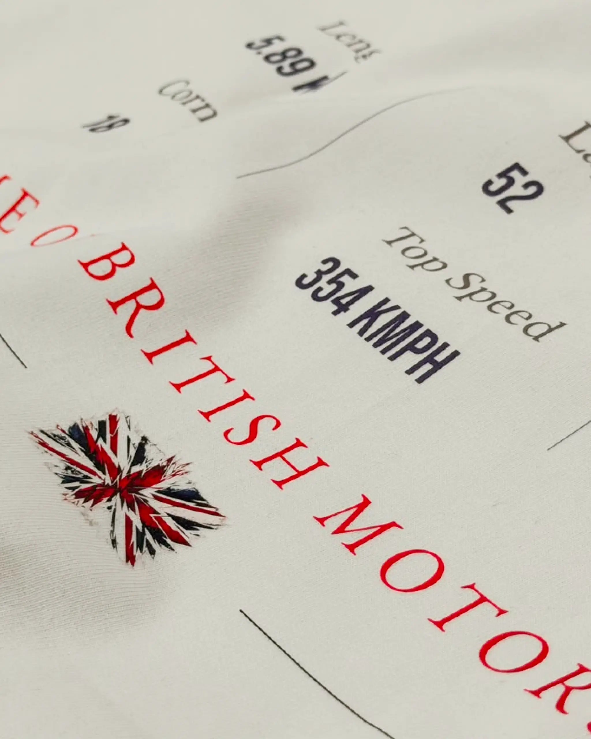 Close-up of Fabric and Print - British Grand Prix Circuit Silverstone F1 Unisex Oversized T-shirt Off-White | Turn1 India