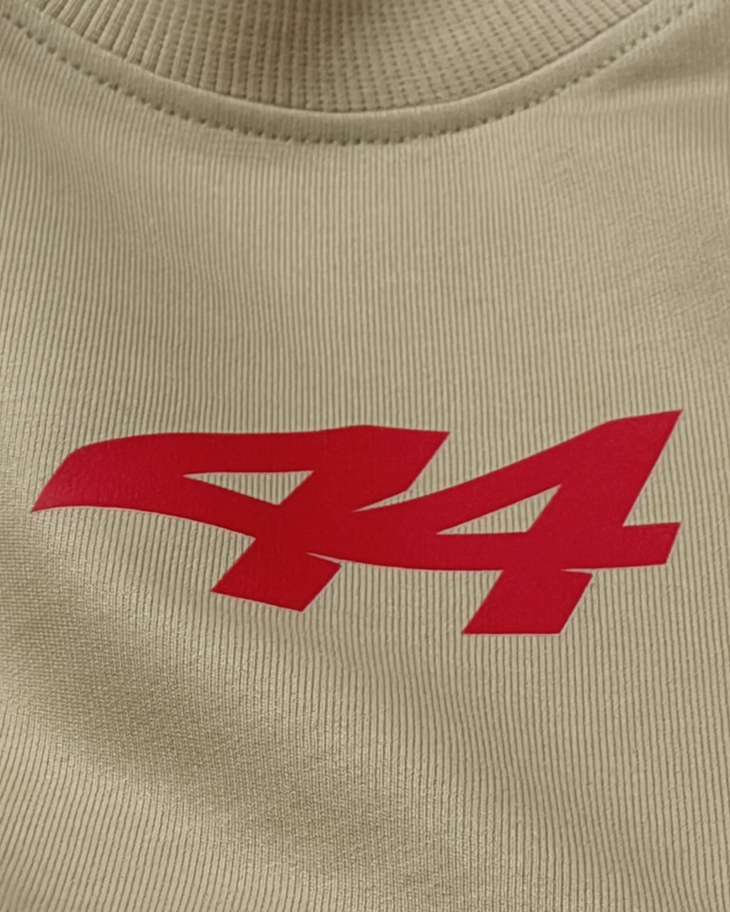 Close-up of Fabric and Print - Motivational Quote F1 Unisex Oversized T-shirt Beige | Turn1 India