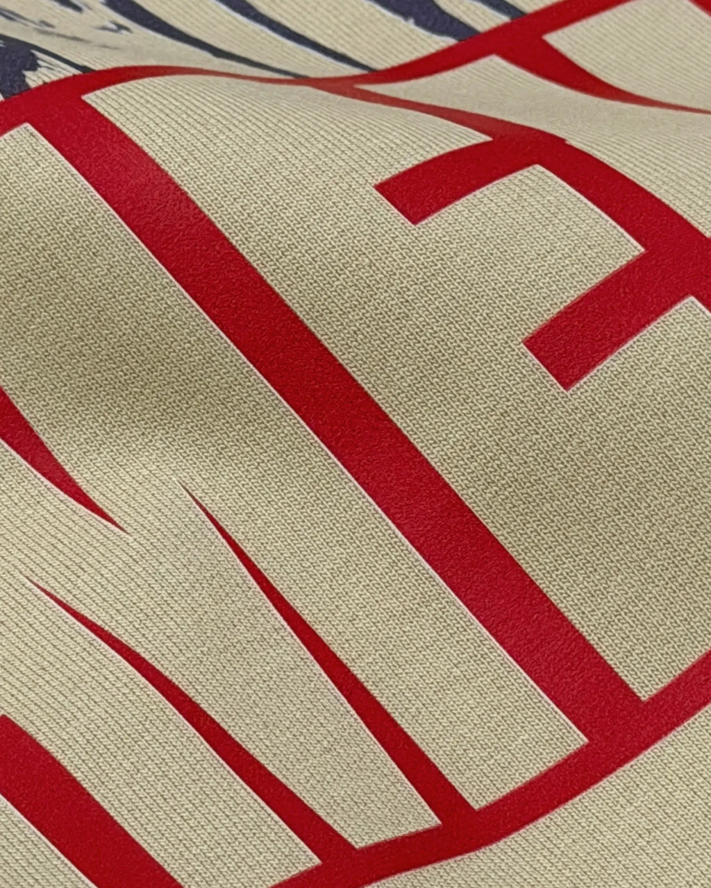 Close-up of Fabric and Print - Motivational Quote F1 Unisex Oversized T-shirt Beige | Turn1 India