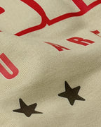 Close-up of Fabric and Print - Motivational Quote F1 Unisex Oversized T-shirt Beige | Turn1 India