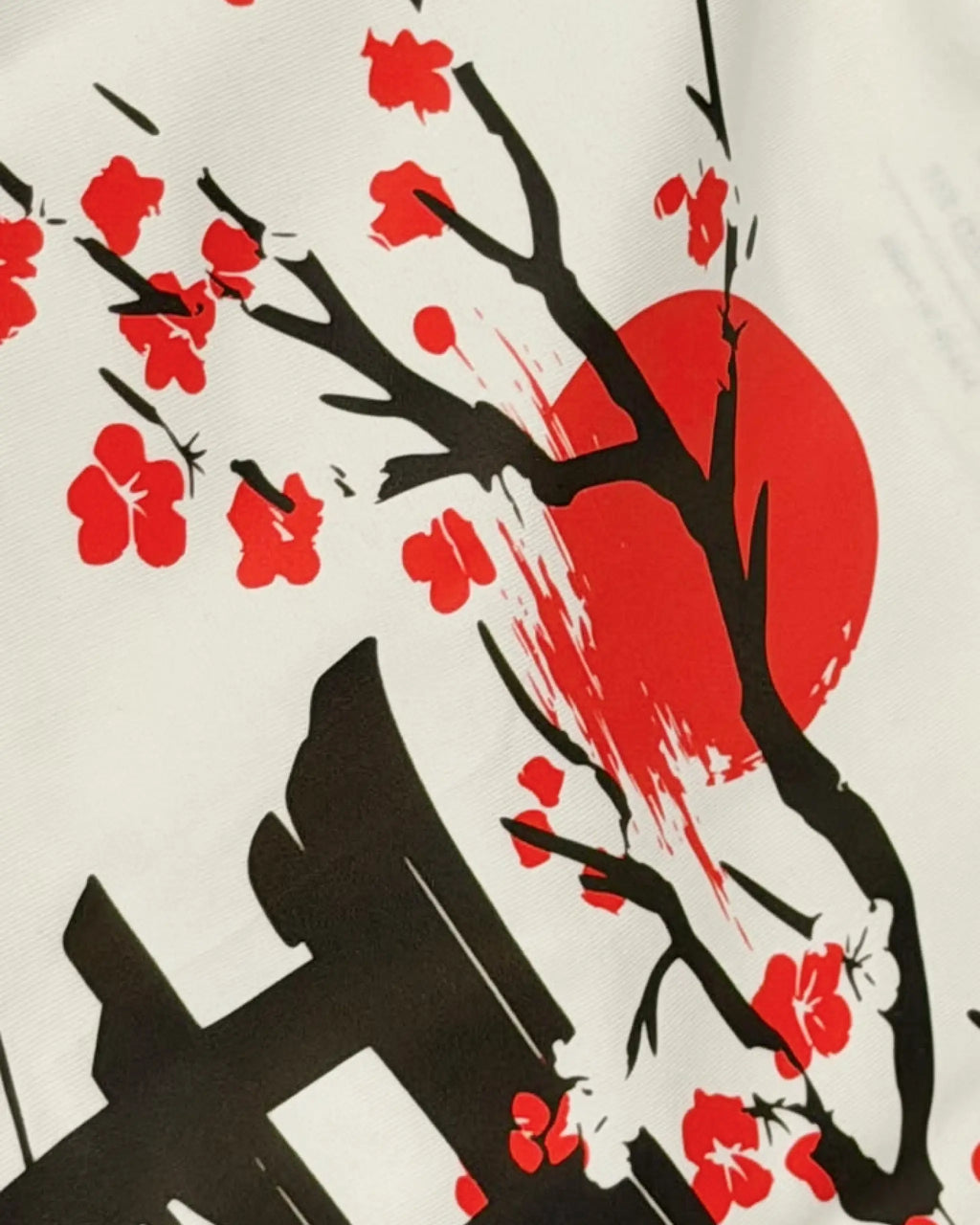 Close-up of Fabric and Print - Suzuka Spirit Japan Formula 1 Racing Heritage Honda F1 Oversized T-Shirt Off-White | Turn1 India