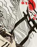 Close-up of Fabric and Print - Suzuka Spirit Japan Formula 1 Racing Heritage Honda F1 Oversized T-Shirt Off-White | Turn1 India