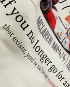 Close-up of Fabric and Print - Ayrton Senna McLaren Legacy F1 Unisex Oversized T-shirt Off-White Front View | Turn1 India
