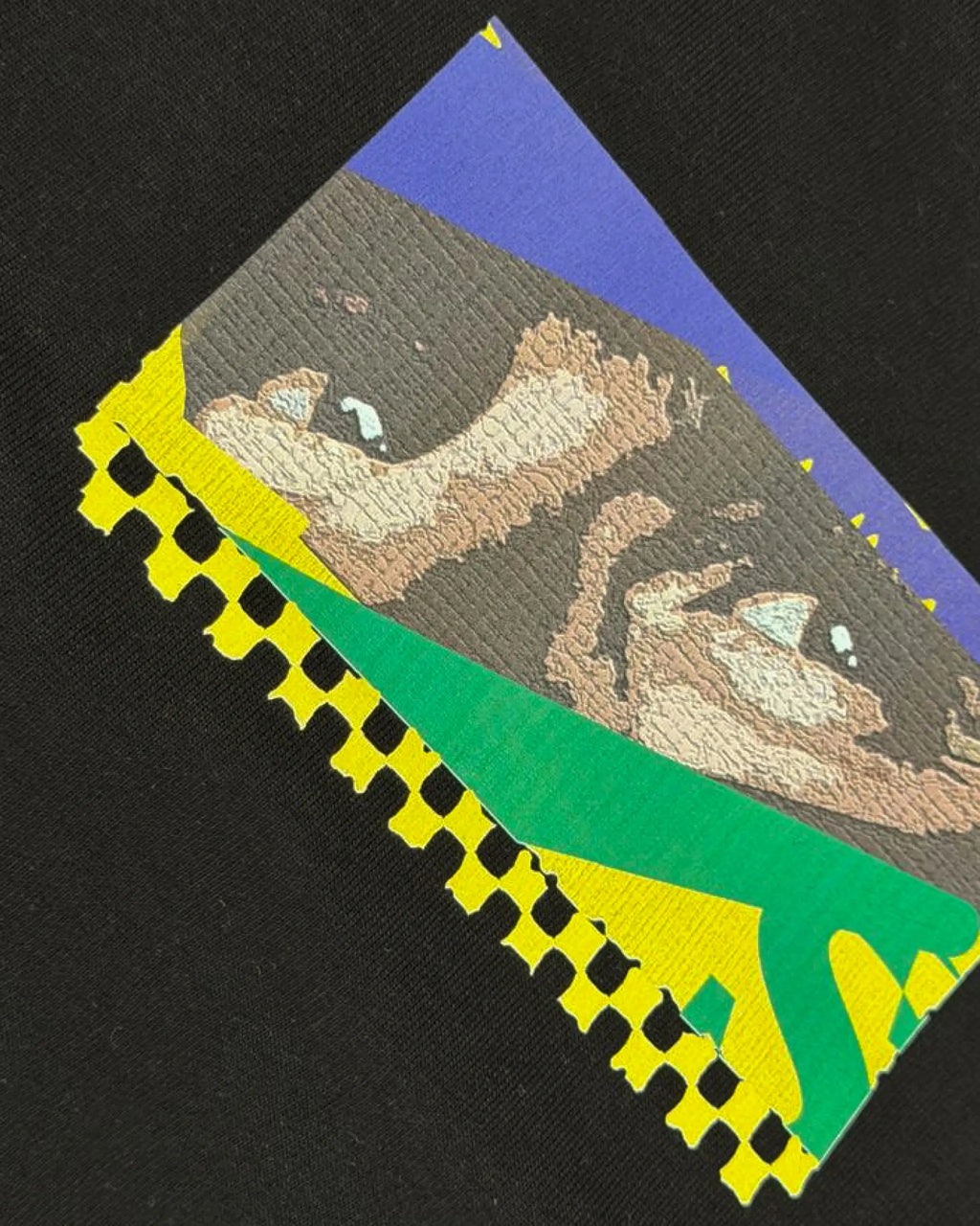 Close-up of Fabric and Print - Ayrton Senna McLaren Legacy F1 Unisex Oversized T-shirt Black Front View | Turn1 India