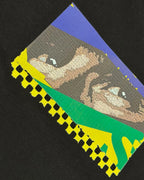 Close-up of Fabric and Print - Ayrton Senna McLaren Legacy F1 Unisex Oversized T-shirt Black Front View | Turn1 India