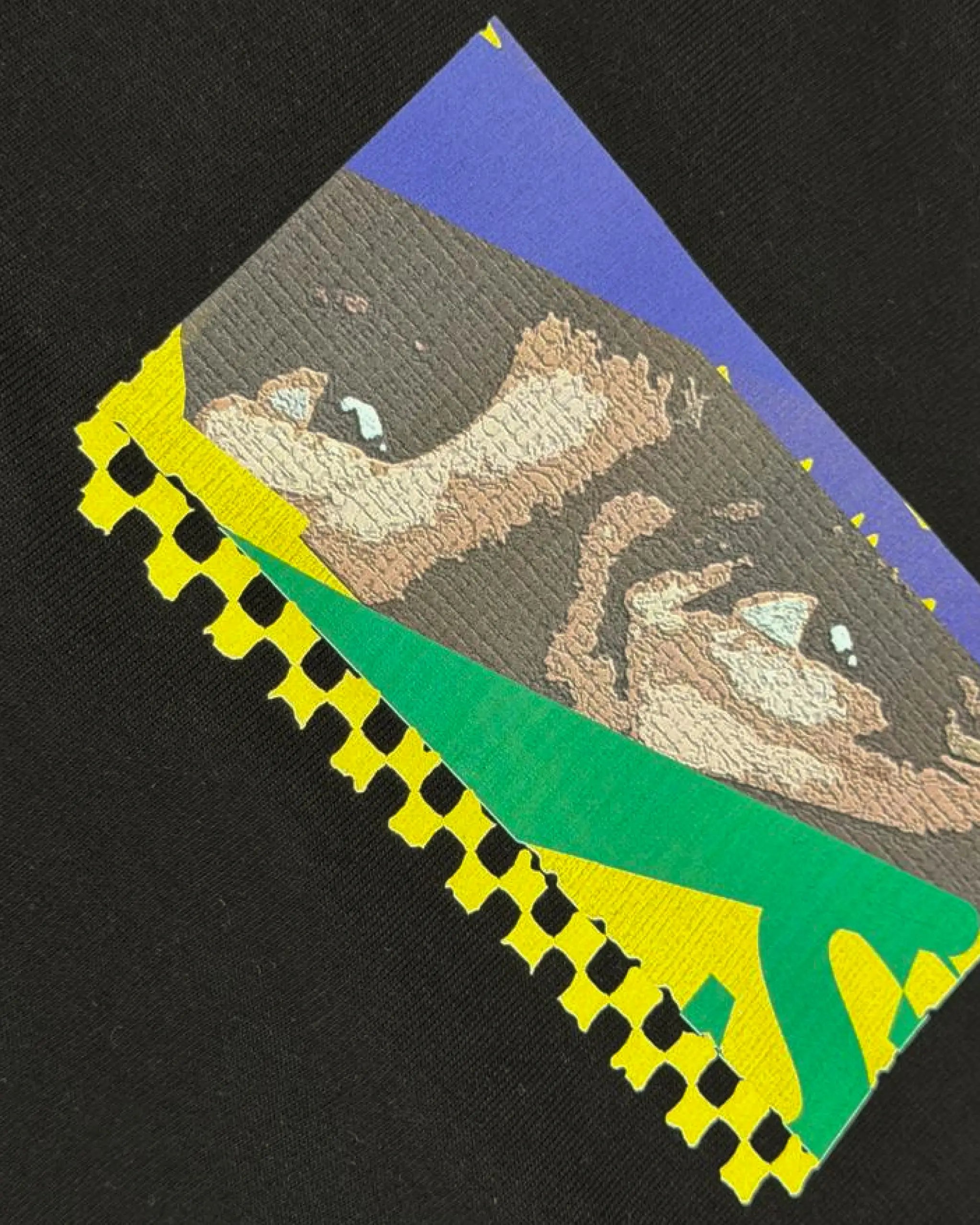 Close-up of Fabric and Print - Ayrton Senna McLaren Legacy F1 Unisex Oversized T-shirt Black Front View | Turn1 India