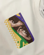 Close-up of Fabric and Print - Ayrton Senna McLaren Legacy F1 Unisex Oversized T-shirt Off-White Front View | Turn1 India