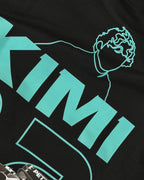 Close-up of Fabric and Print - Kimi Antonelli F1 Unisex Oversized T-shirt Black | Turn1 India