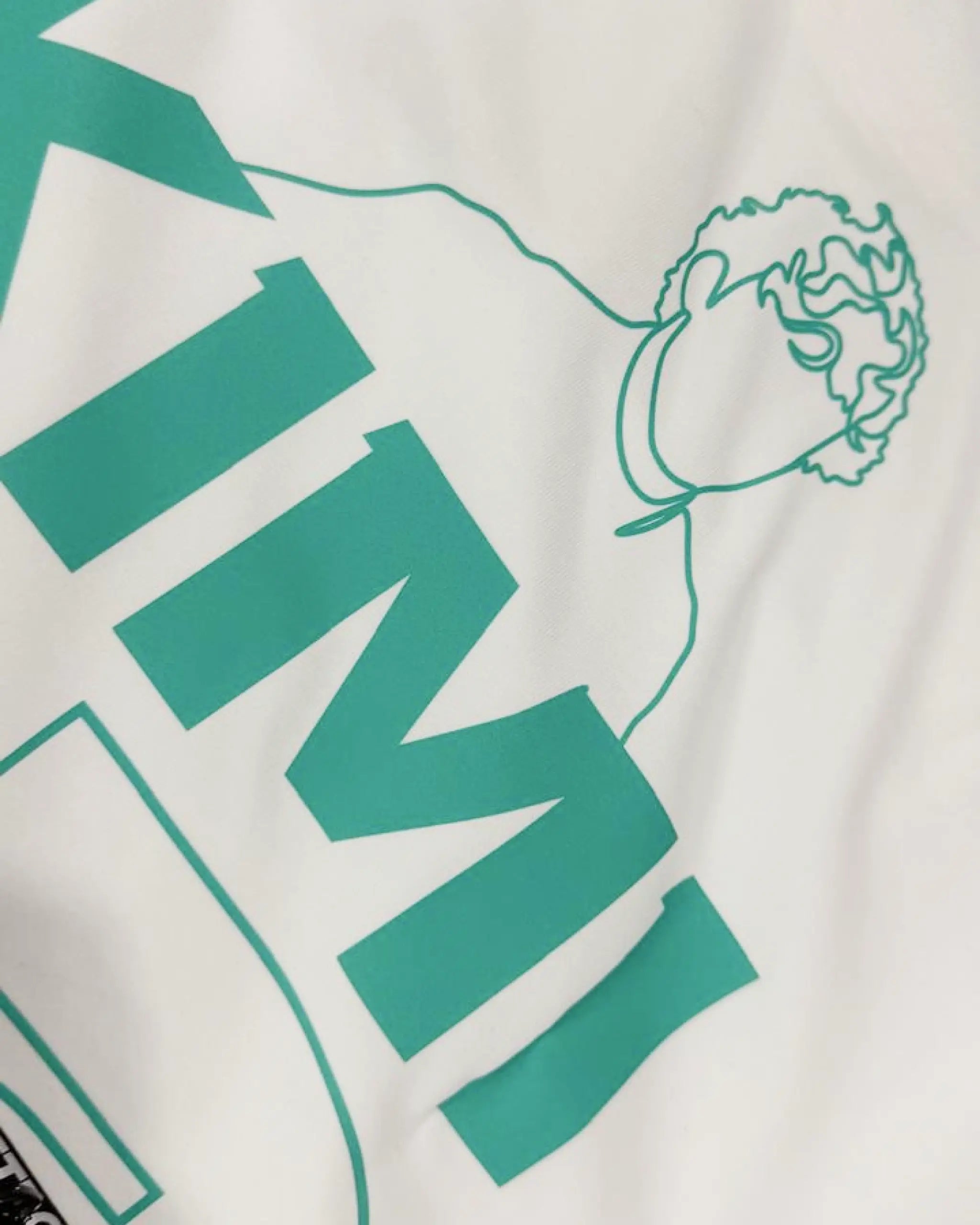 Close-up of Fabric and Print - Kimi Antonelli F1 Unisex Oversized T-shirt Off-White | Turn1 India