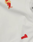 Close-up of Fabric and Print | Max Verstappen Redbull Formula 1 World Champion Unisex Oversized F1 T-shirt Off-White | Formula 1 Tshirt | Turn1 India