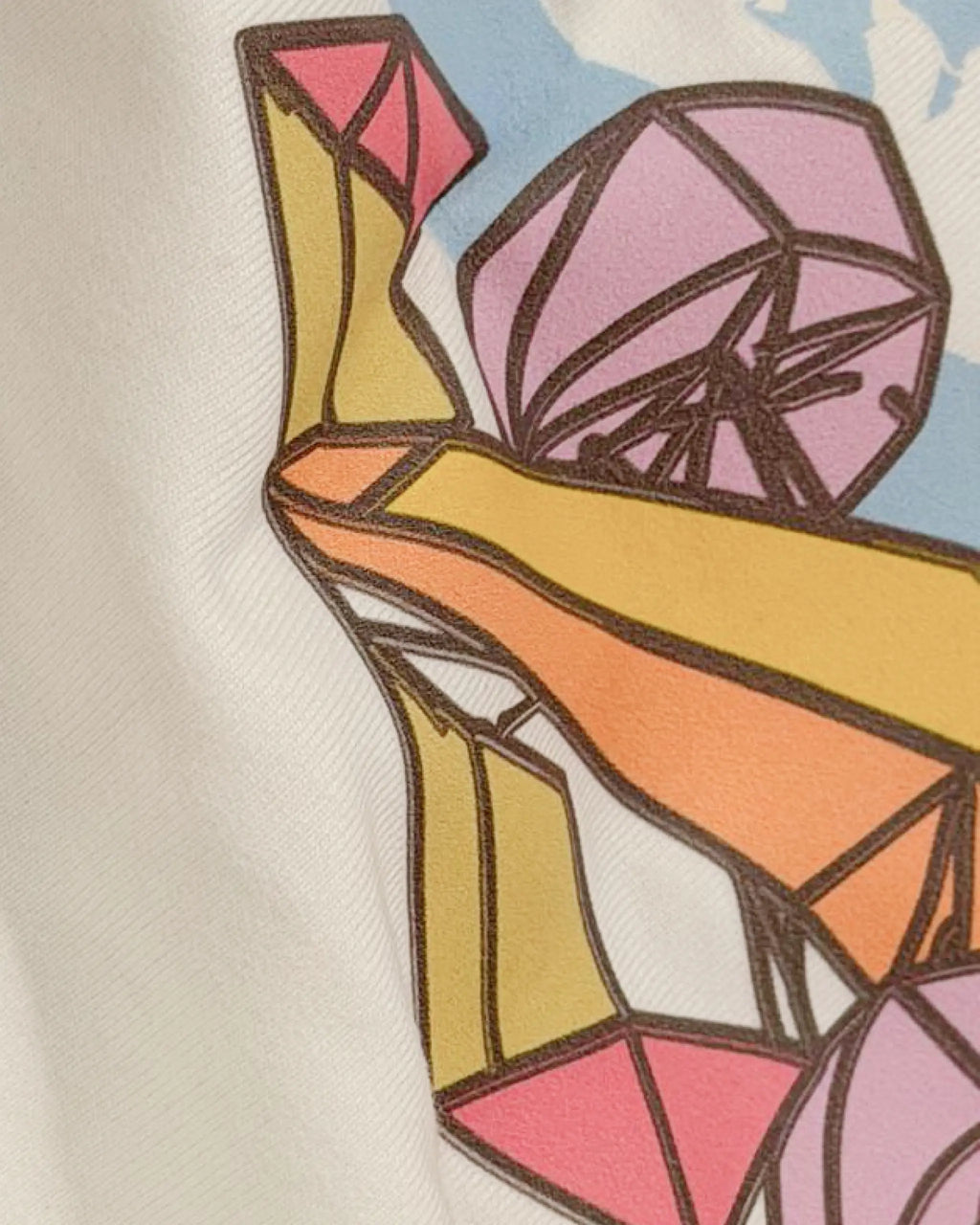 Close-up of Fabric and Print - Tokyo Race Vibes Formula 1 Unisex Oversized F1 T-shirt Off-White Back View | Turn1 India
