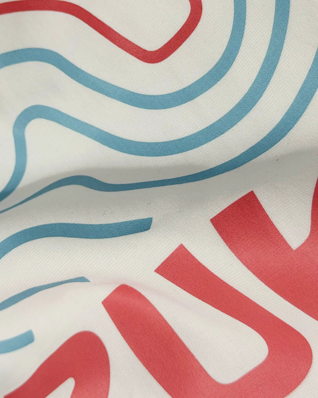 Close-up image of fabric and print | Suzuka Circuit Japan Grand Prix F1 Unisex Oversized Graphic T-shirt Off-White Side View | Turn1 India