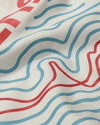 Closeup image of fabric and print | Suzuka Circuit Japan Grand Prix F1 Unisex Oversized Graphic T-shirt Off-White Side View | Turn1 India