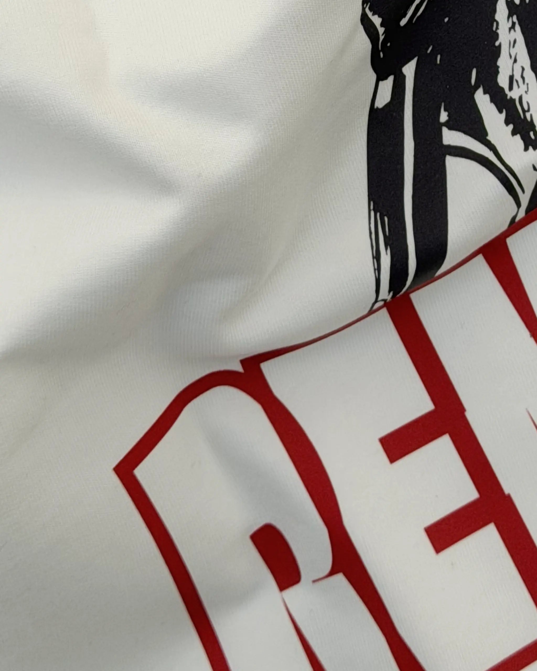 Closeup view of Lewis Hamilton Remember Who You Are Quote F1 Unisex Oversized T-shirt Off-White | Turn1 India
