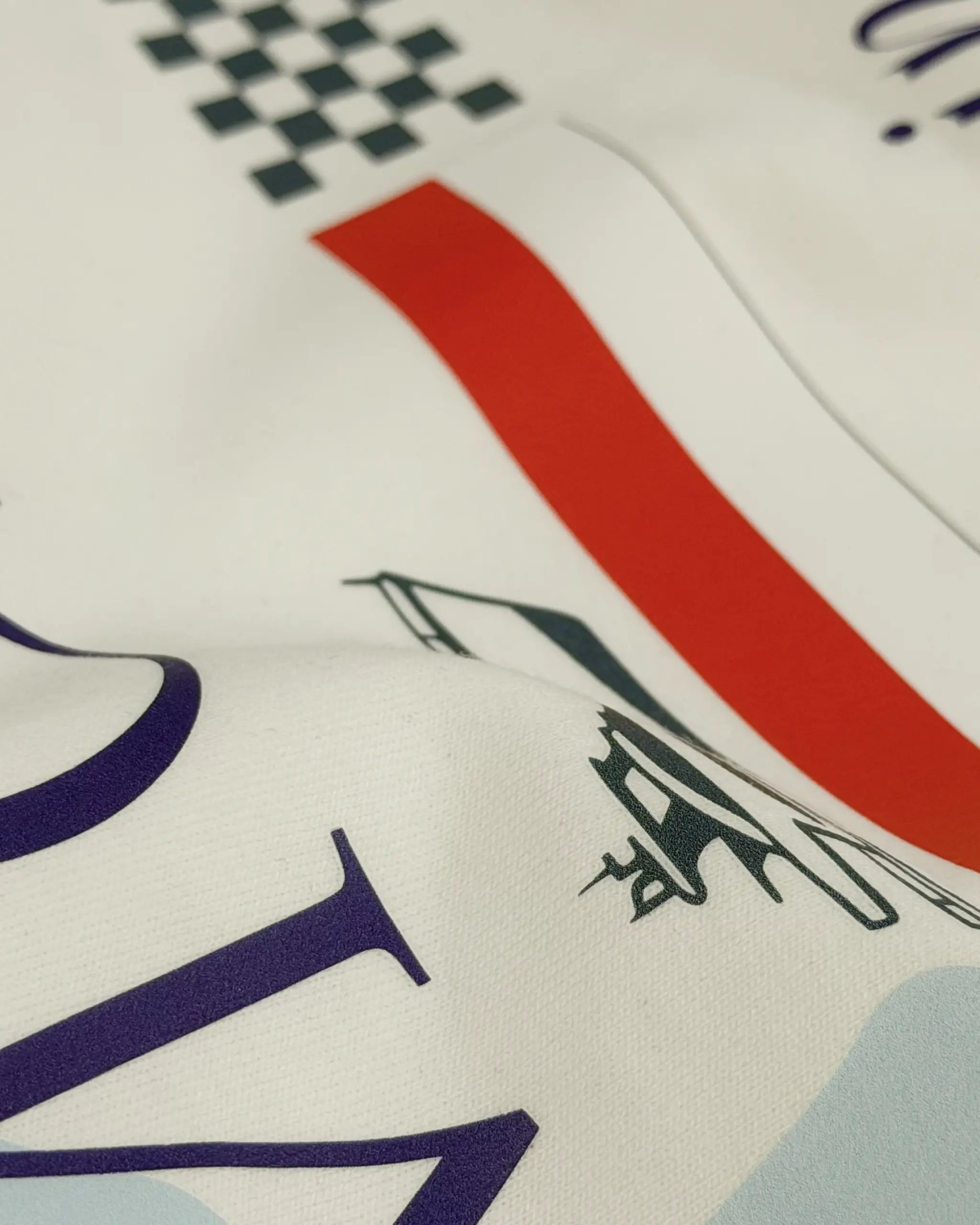 Closeup picture of Monaco Grand Prix Circuit F1 Unisex Oversized T-shirt Off-White Front View Print and Fabric | Turn1 India