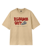 Elbows Out Formula 1 Racing Graphic F1 T-shirt Beige Front View | Turn1 India