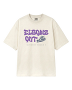 Elbows Out Formula 1 Racing Graphic F1 T-shirt Off-White Front View | Turn1 India